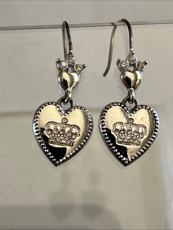 Juicy Couture Jewelry - Juicy Couture Silvertone Heart Earrings